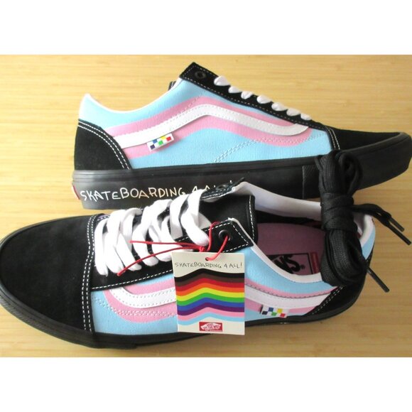 Vans Men's Skate Old Skool Pride Black Rainbow Suede Canvas shoes Size 12 NIB - Picture 7 of 7